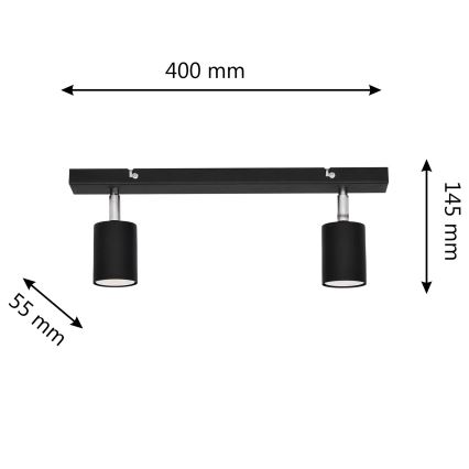 Foco LED TUNE 2xGU10/4,8W/230V preto