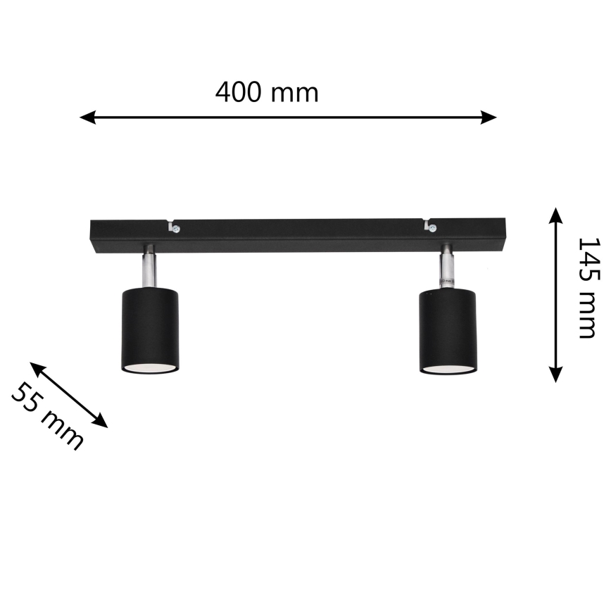 Foco LED TUNE 2xGU10/4,8W/230V preto