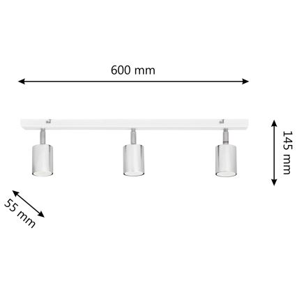 Foco LED TUNE 3xGU10/4,8W/230V cromado mate/branco