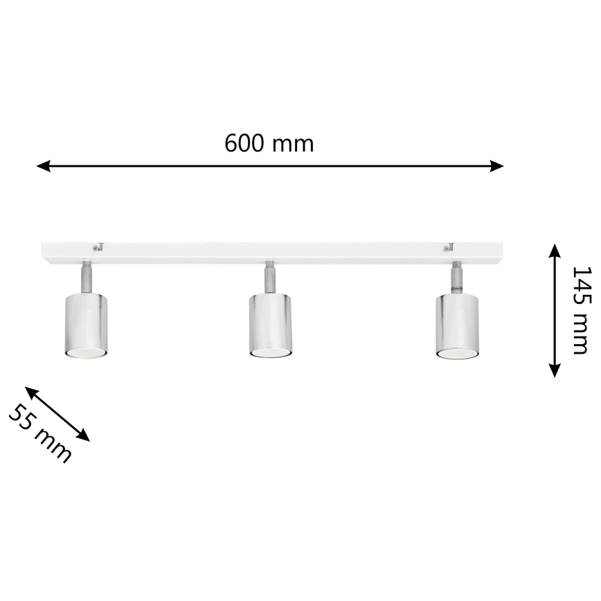 Foco LED TUNE 3xGU10/4,8W/230V cromado mate/branco