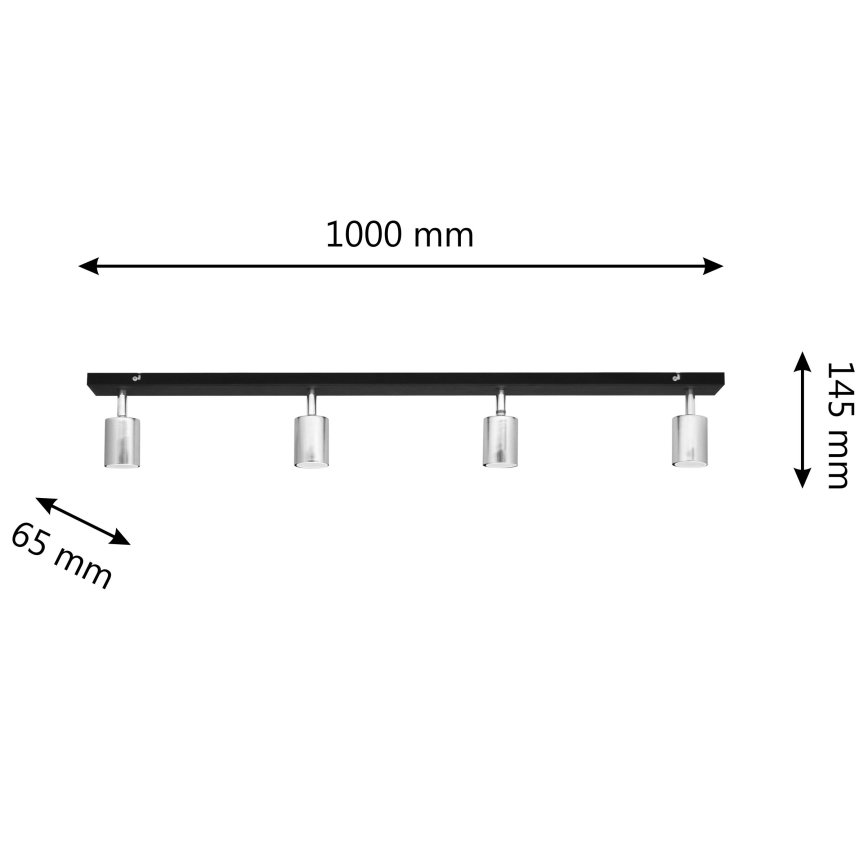 Foco LED TUNE 4xGU10/4,8W/230V cromado mate/preto