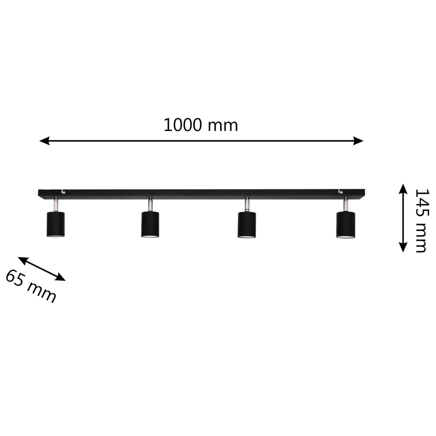 Foco LED TUNE 4xGU10/4,8W/230V preto