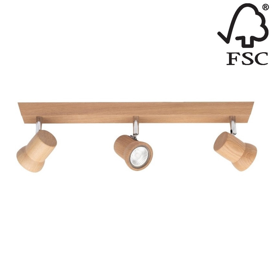 Foco LED VENLA 3xGU10/5W/230V carvalho - certificado por FSC