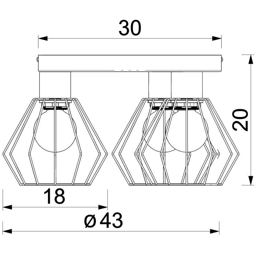 Foco LETI 3xE27/15W/230V preto