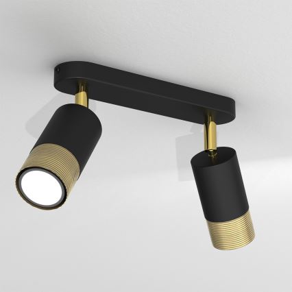 Foco LINK 2xGU10/8W/230V preto/latão