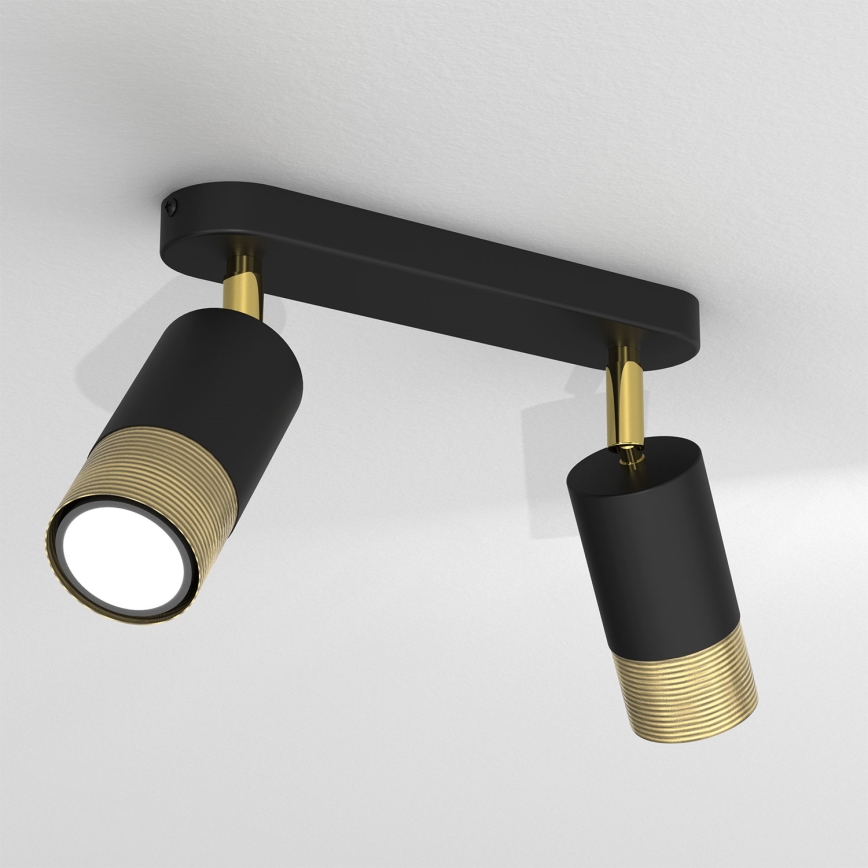 Foco LINK 2xGU10/8W/230V preto/latão