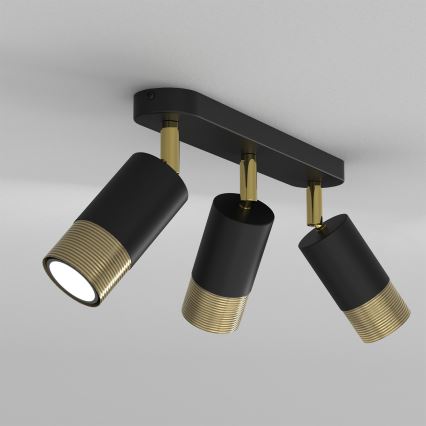 Foco LINK 3xGU10/8W/230V preto/latão