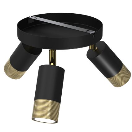 Foco LINK 3xGU10/8W/230V preto/latão