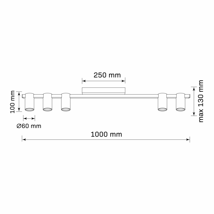 Foco MARIBEL 5xGU10/10W/230V preto