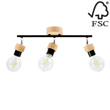 Foco MARJOLAINE 3xE27/25W/230V carvalho - certificado por FSC