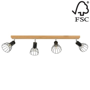 Foco MEGAN 4xE14/40W/230V carvalho - certificado por FSC