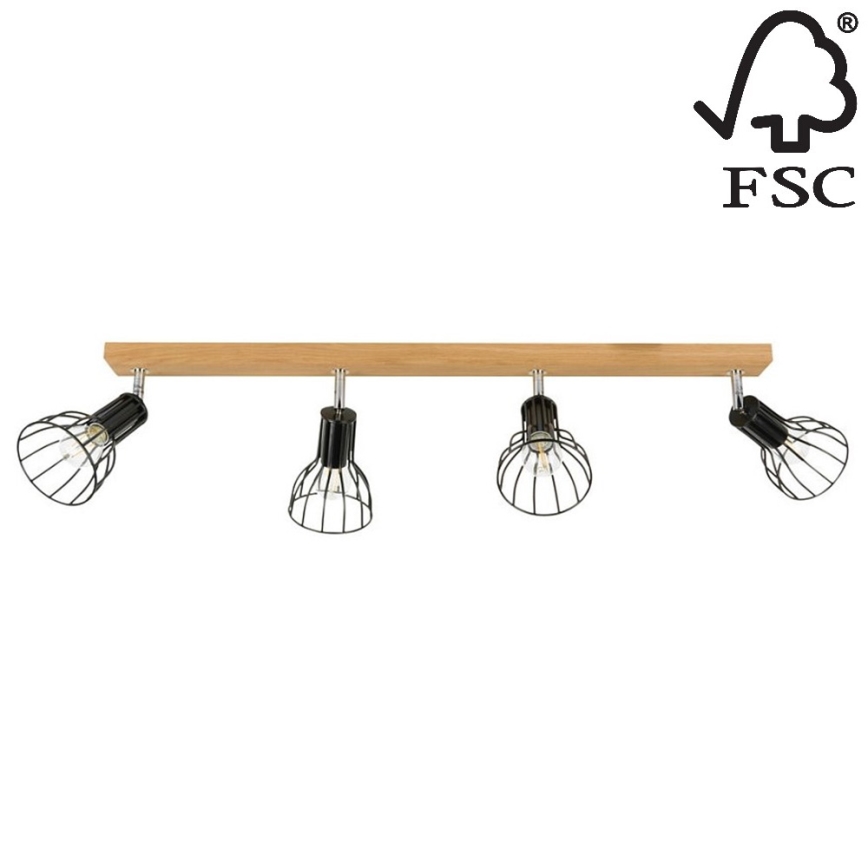 Foco MEGAN 4xE14/40W/230V carvalho - certificado por FSC