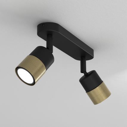 Foco MIZU 2xGU10/8W/230V preto/latão