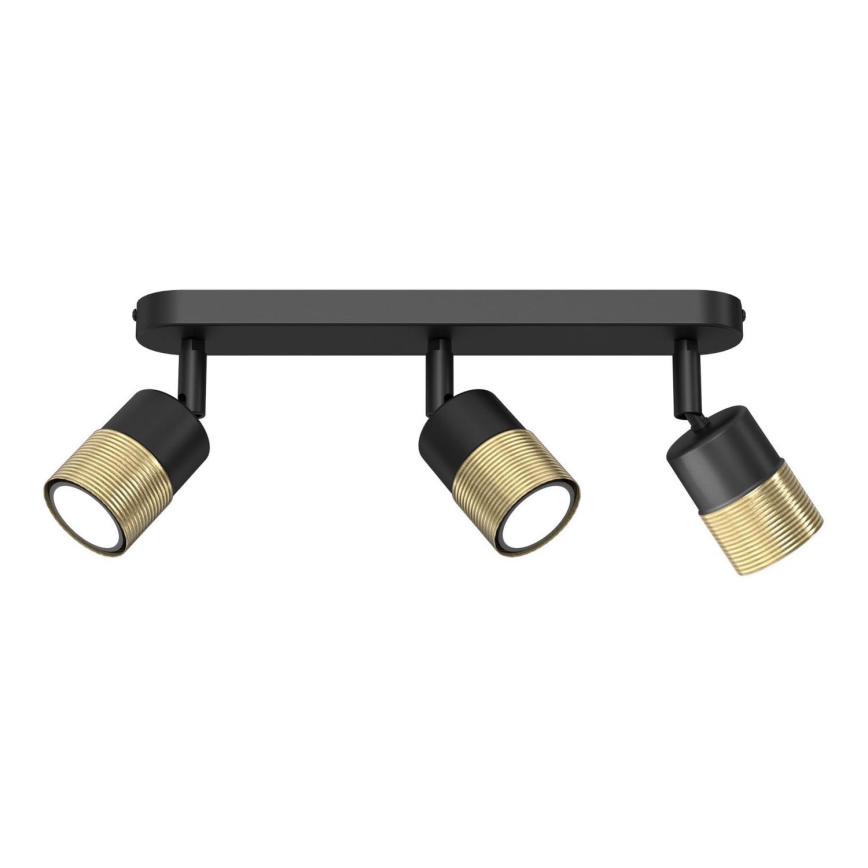 Foco MIZU 3xGU10/8W/230V preto/latão