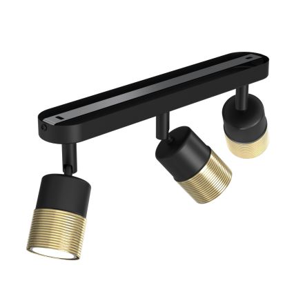 Foco MIZU 3xGU10/8W/230V preto/latão