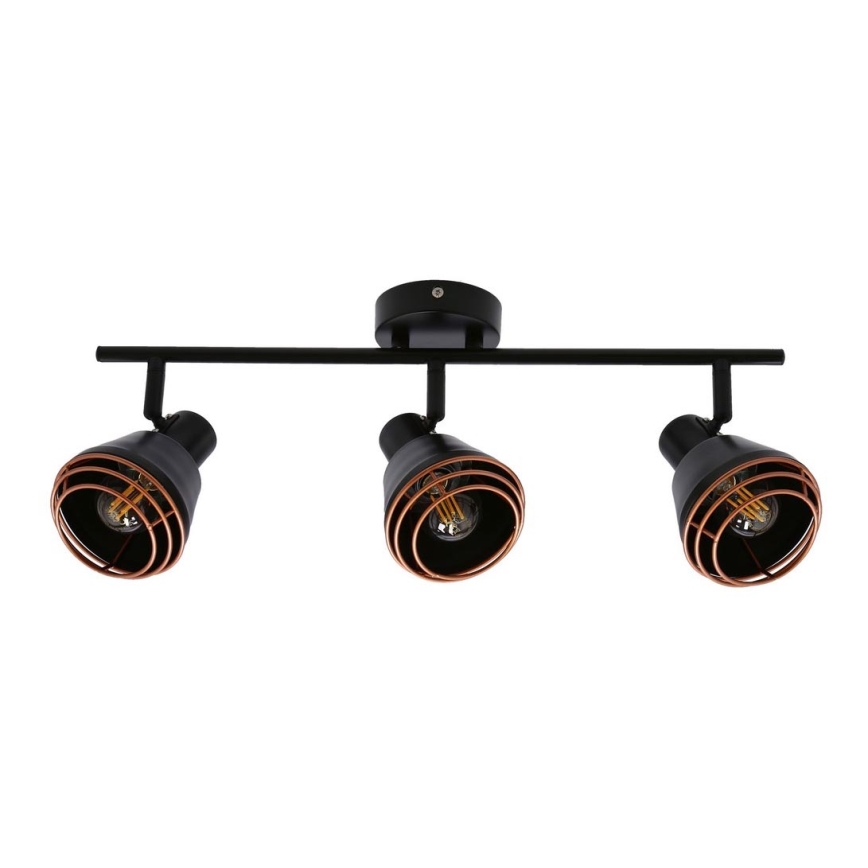 Foco NERIA 3xE14/40W/230V preto/cobre