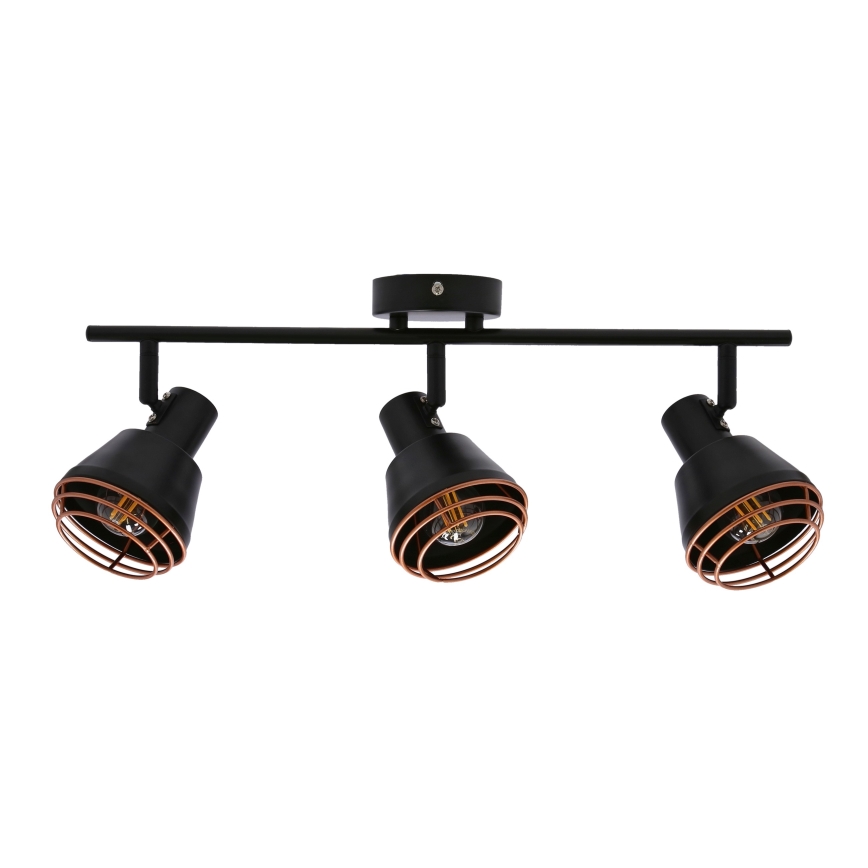 Foco NERIA 3xE14/40W/230V preto/cobre