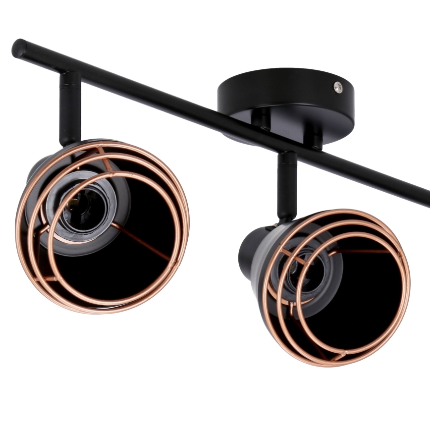 Foco NERIA 3xE14/40W/230V preto/cobre