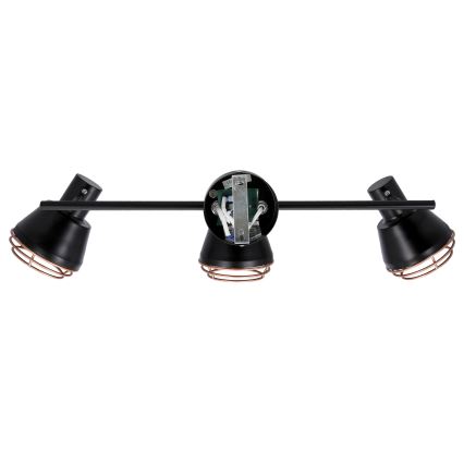 Foco NERIA 3xE14/40W/230V preto/cobre