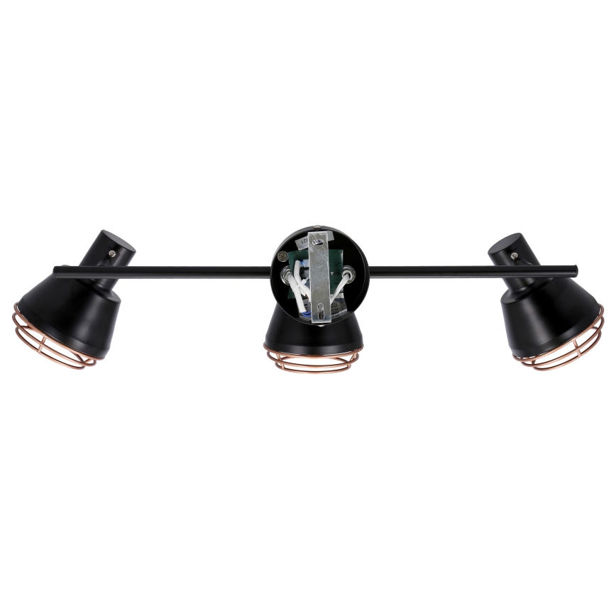 Foco NERIA 3xE14/40W/230V preto/cobre
