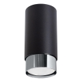 Foco NERO 1xGU10/10W/230V 12,5 cm preto/cromado brilhante