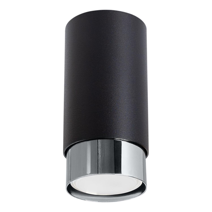 Foco NERO 1xGU10/10W/230V 12,5 cm preto/cromado brilhante