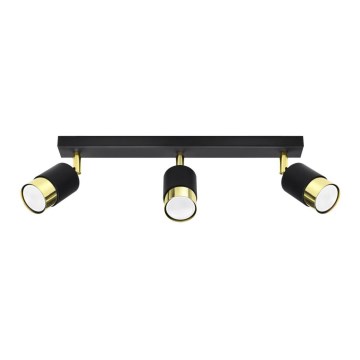 Foco NERO 3xGU10/40W/230V preto/dourado