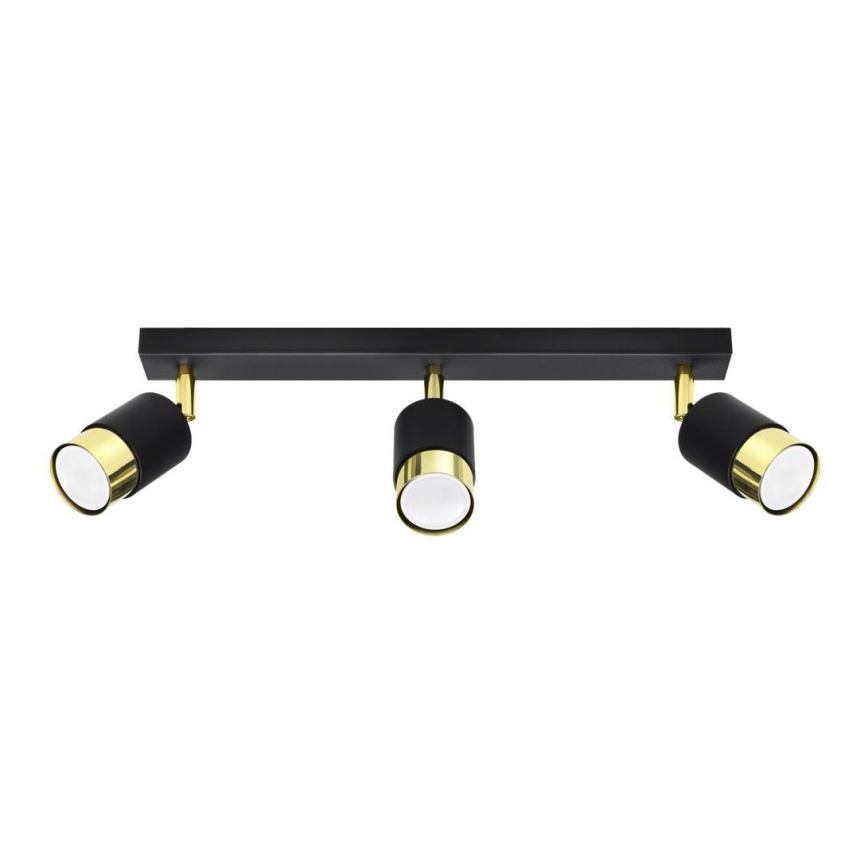 Foco NERO 3xGU10/40W/230V preto/dourado