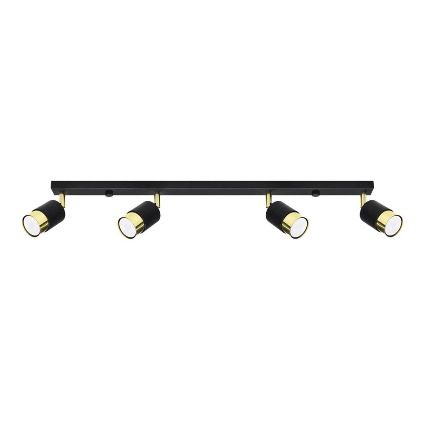 Foco NERO 4xGU10/40W/230V preto/dourado