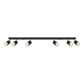 Foco NERO 6xGU10/40W/230V preto/dourado