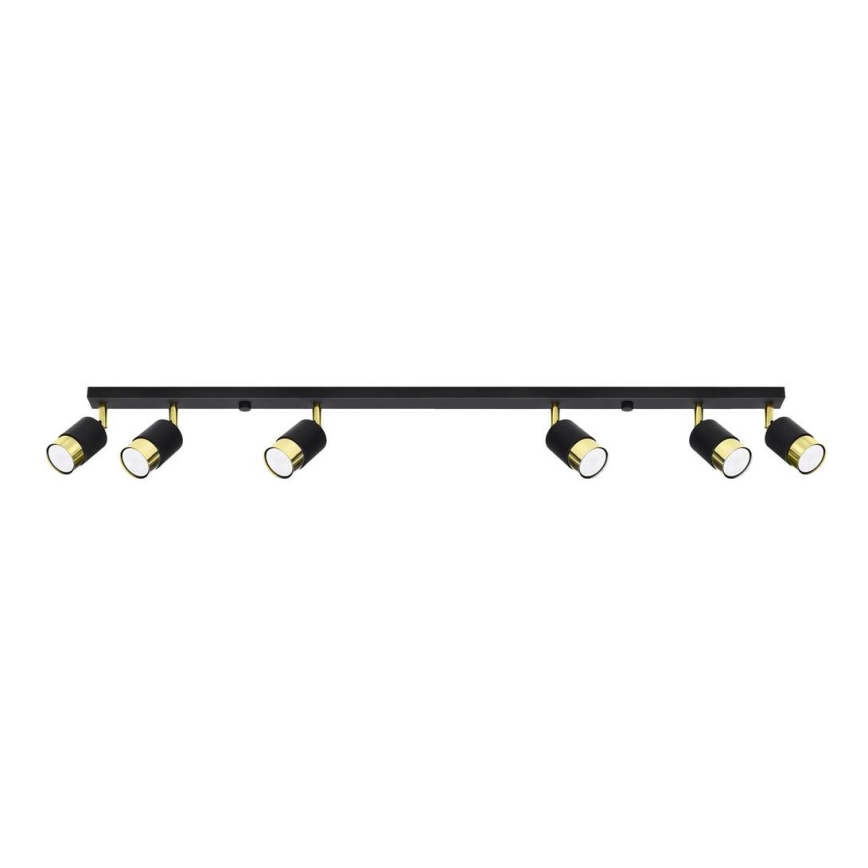 Foco NERO 6xGU10/40W/230V preto/dourado