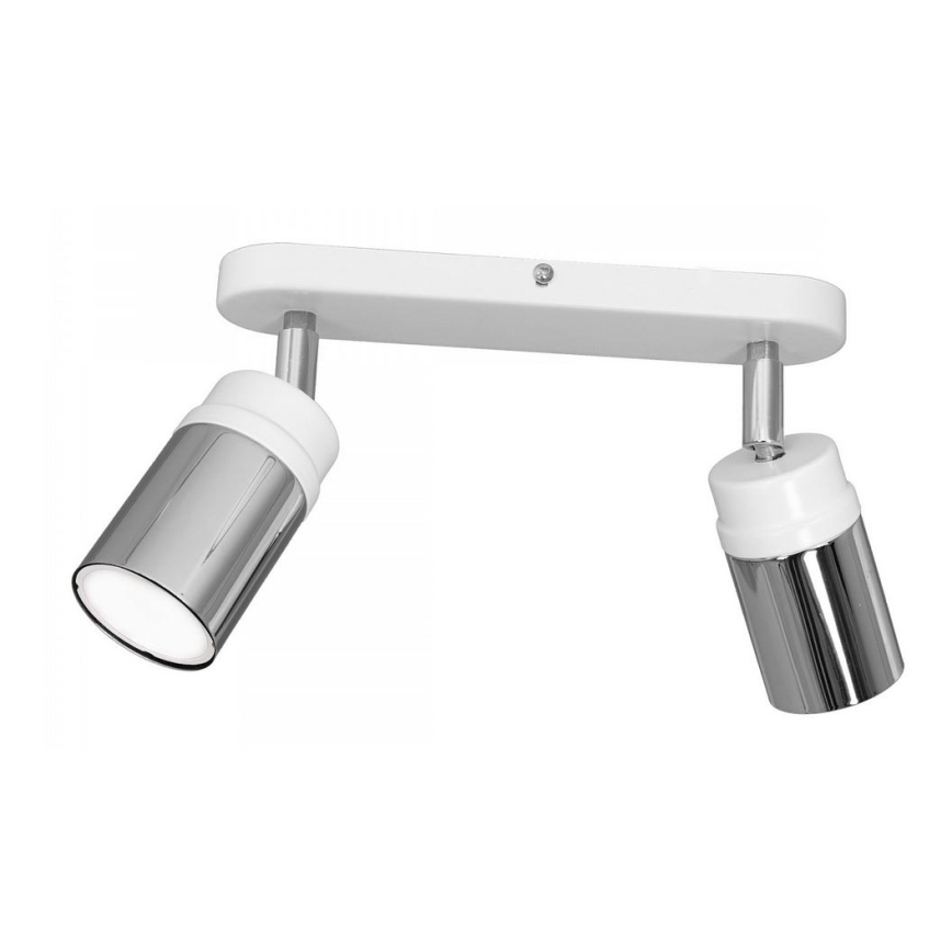 Foco NEST 2xGU10/8W/230V branco/cromado brilhante