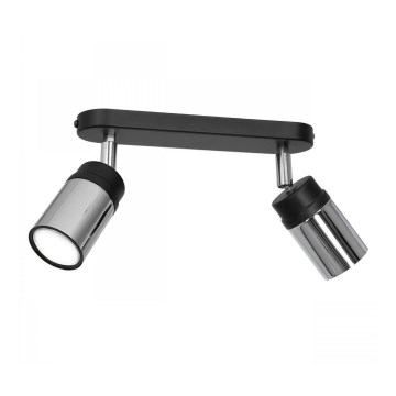 Foco NEST 2xGU10/8W/230V preto/cromado brilhante