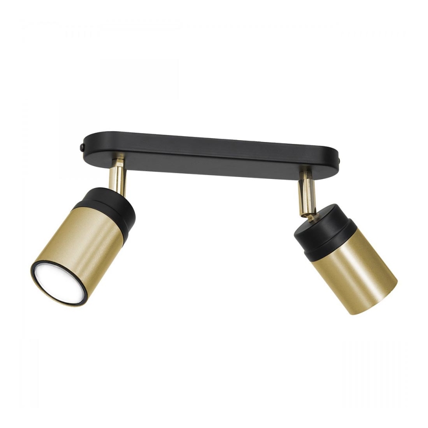 Foco NEST 2xGU10/8W/230V preto/latão