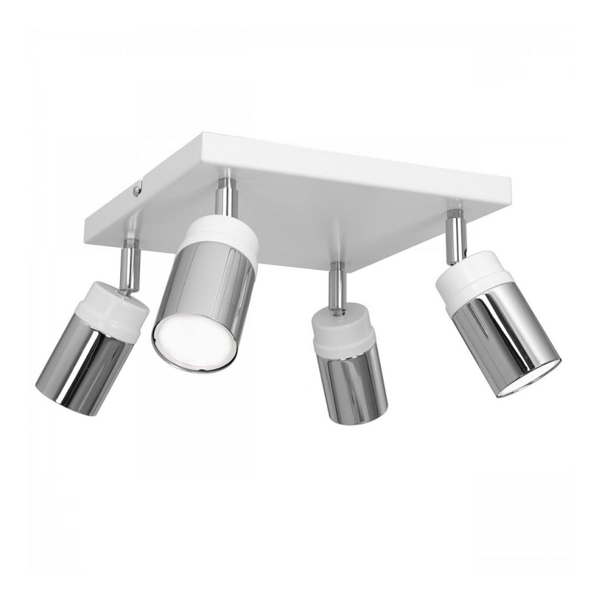 Foco NEST 4xGU10/8W/230V branco/cromado brilhante