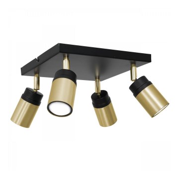 Foco NEST 4xGU10/8W/230V preto/latão