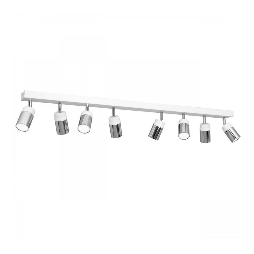 Foco NEST 8xGU10/8W/230V branco/cromado brilhante