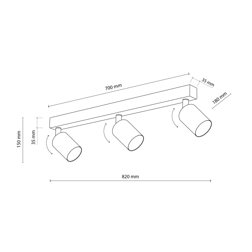 Foco NEX 3xGU10/10W/230V bege