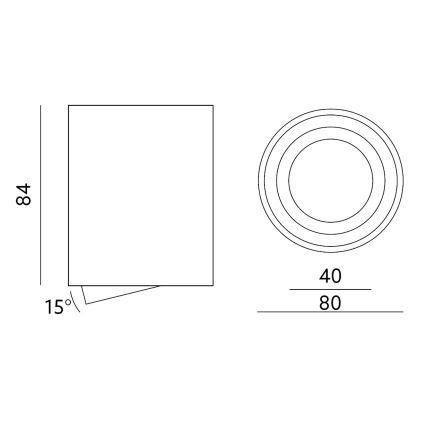 Foco OH36 35W/230V 8,4 cm preto