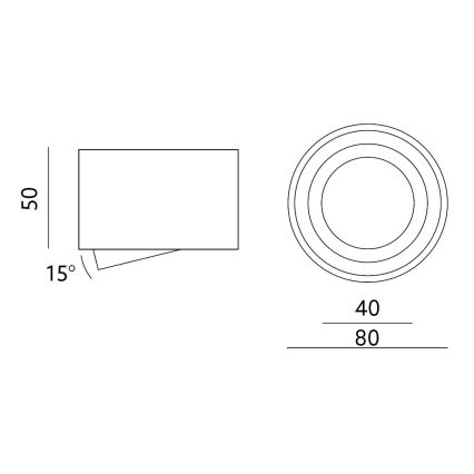 Foco OH36S 35W/230V 5 cm preto