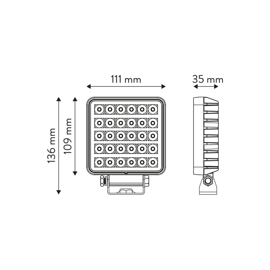 Foco para carro LED BLACK LED/30W/10-30V IP69 5700K angular