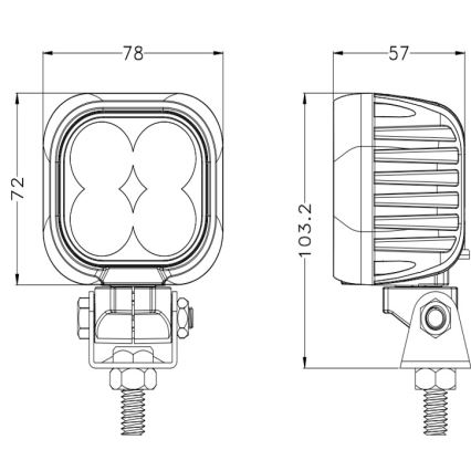 Foco para carro LED BLACK LED/40W/10-30V IP69 5700K angular