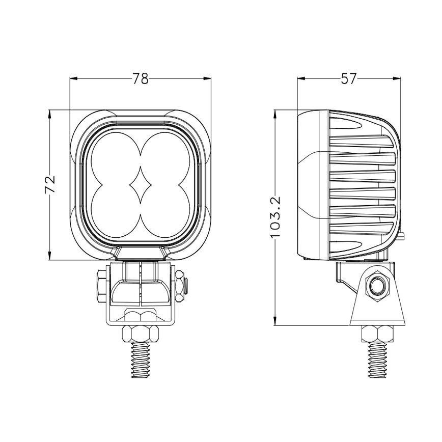 Foco para carro LED BLACK LED/40W/10-30V IP69 5700K angular