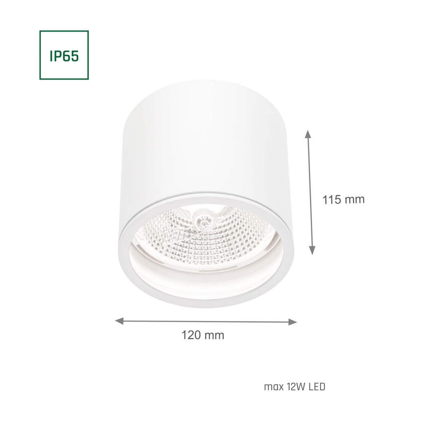 Foco para casa de banho CHLOE AR111 1xGU10/12W/230V IP65 redondo branco