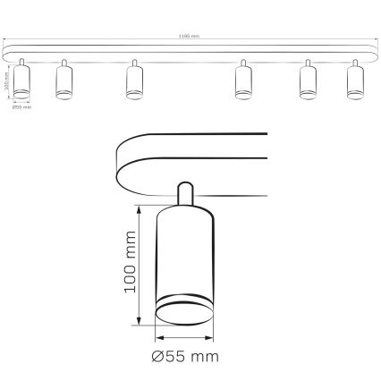 Foco para casa de banho TURYN 6xGU10/10W/230V IP44 branco