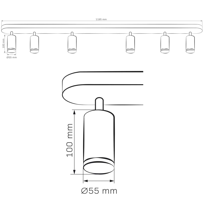 Foco para casa de banho TURYN 6xGU10/10W/230V IP44 branco