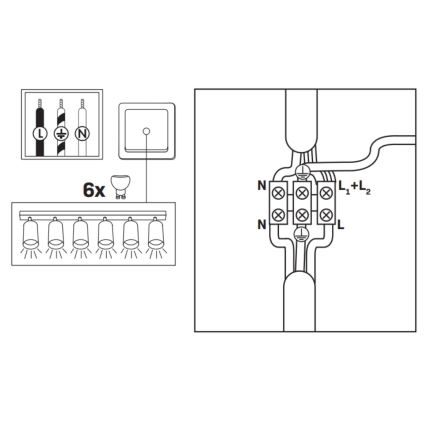 Foco para casa de banho TURYN 6xGU10/10W/230V IP44 branco