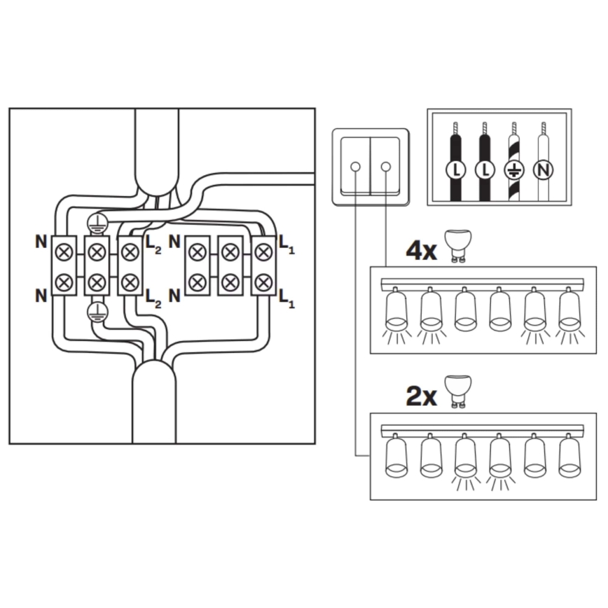 Foco para casa de banho TURYN 6xGU10/10W/230V IP44 branco