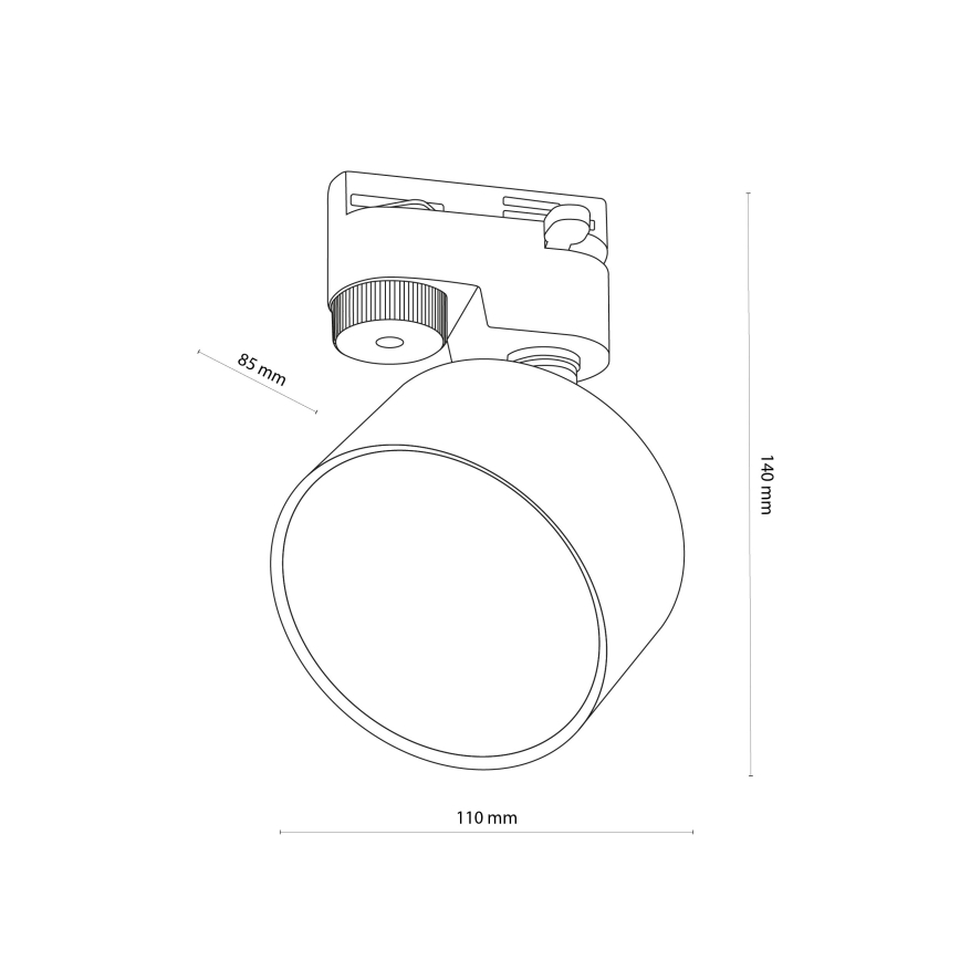 Foco para sistema de carris monofásico AVIA 1xGX53/15W/230V branco