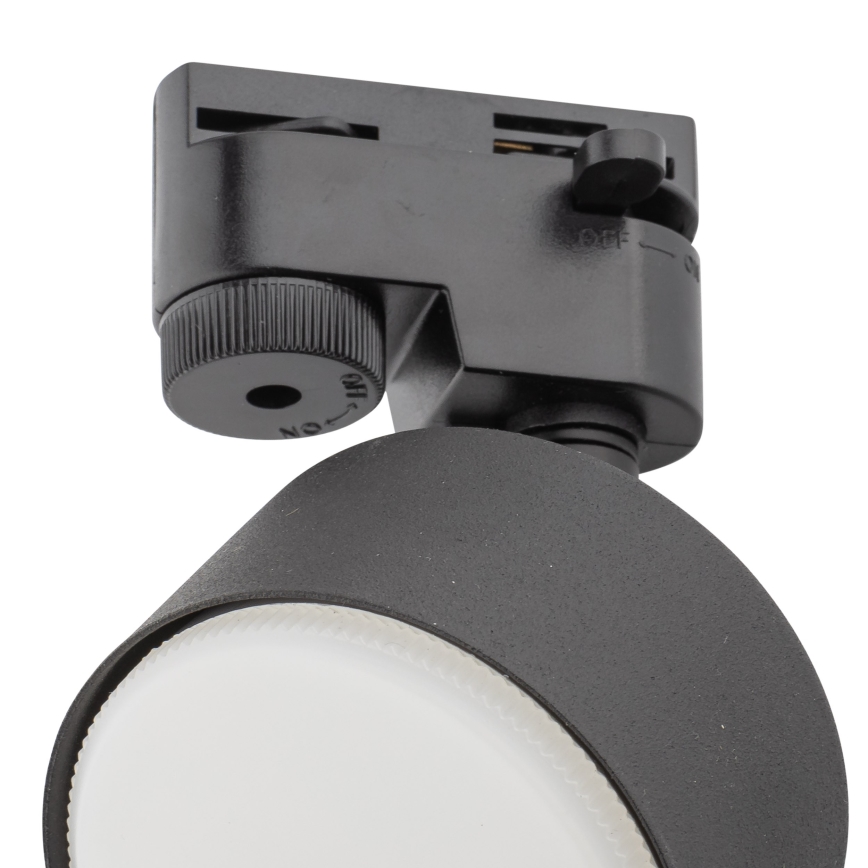 Foco para sistema de carris monofásico AVIA 1xGX53/15W/230V preto